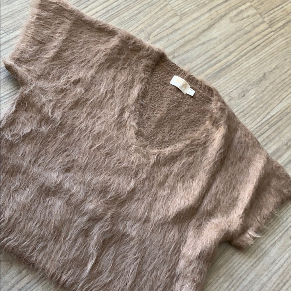 NATION LTD camel color shirt sleeve top